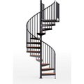 Ss Industries Holding Global Industrial„¢ Condor 36"H Platform 2 Rail Spiral Stair Kit, 60"Dia, 11-1/4'H, Black EP60B09B102